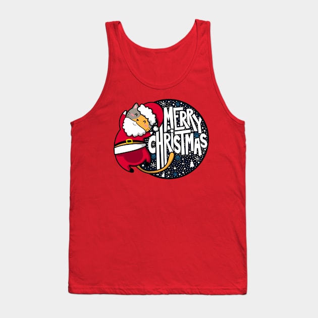 Merry Christmas Santa Cat Tank Top by krisren28